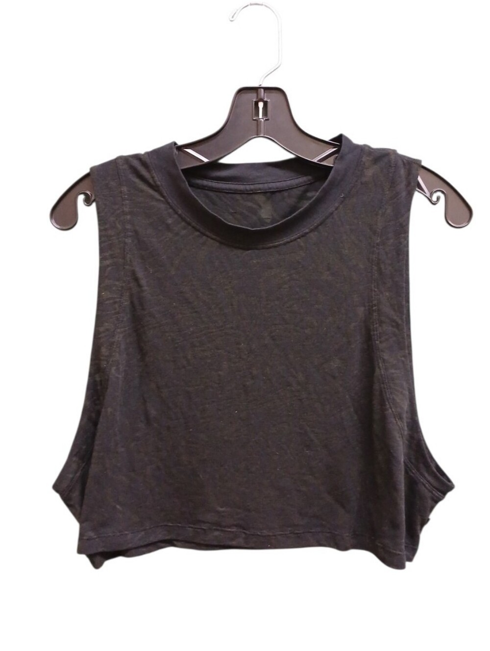 lululemon athletica Hint Of Sheer Black Cropped Muscle Tank Size 4